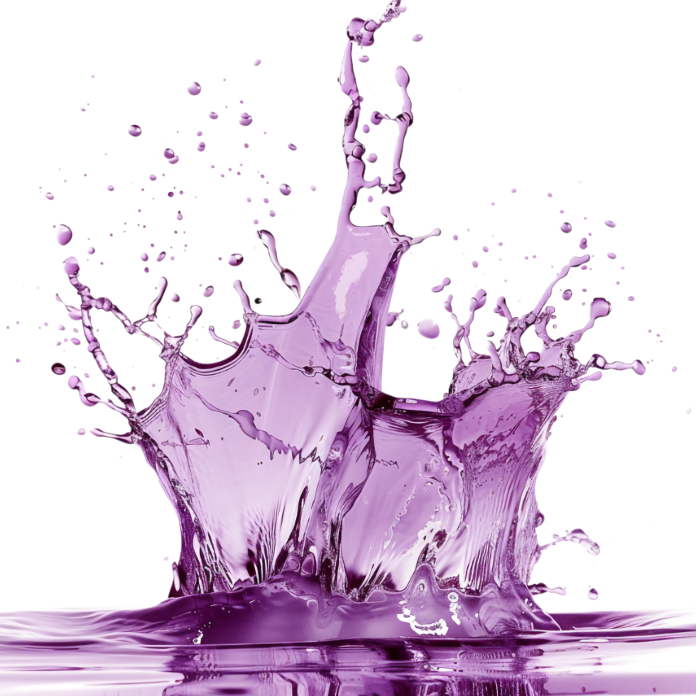 Purple Water Splash on Transparent Background png