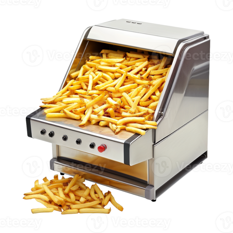 Fries Making Machine and Fries in It on Transparent Background png