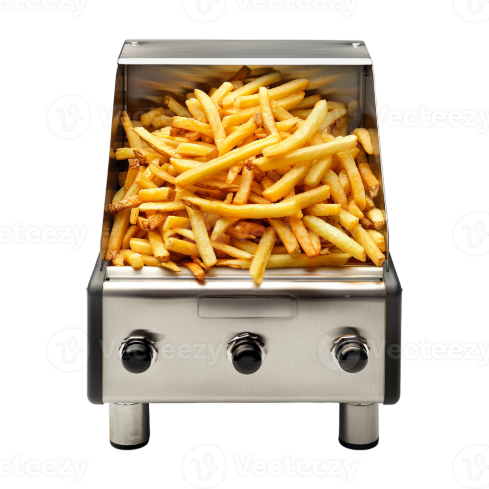 Fries Making Machine and Fries in It on Transparent Background png