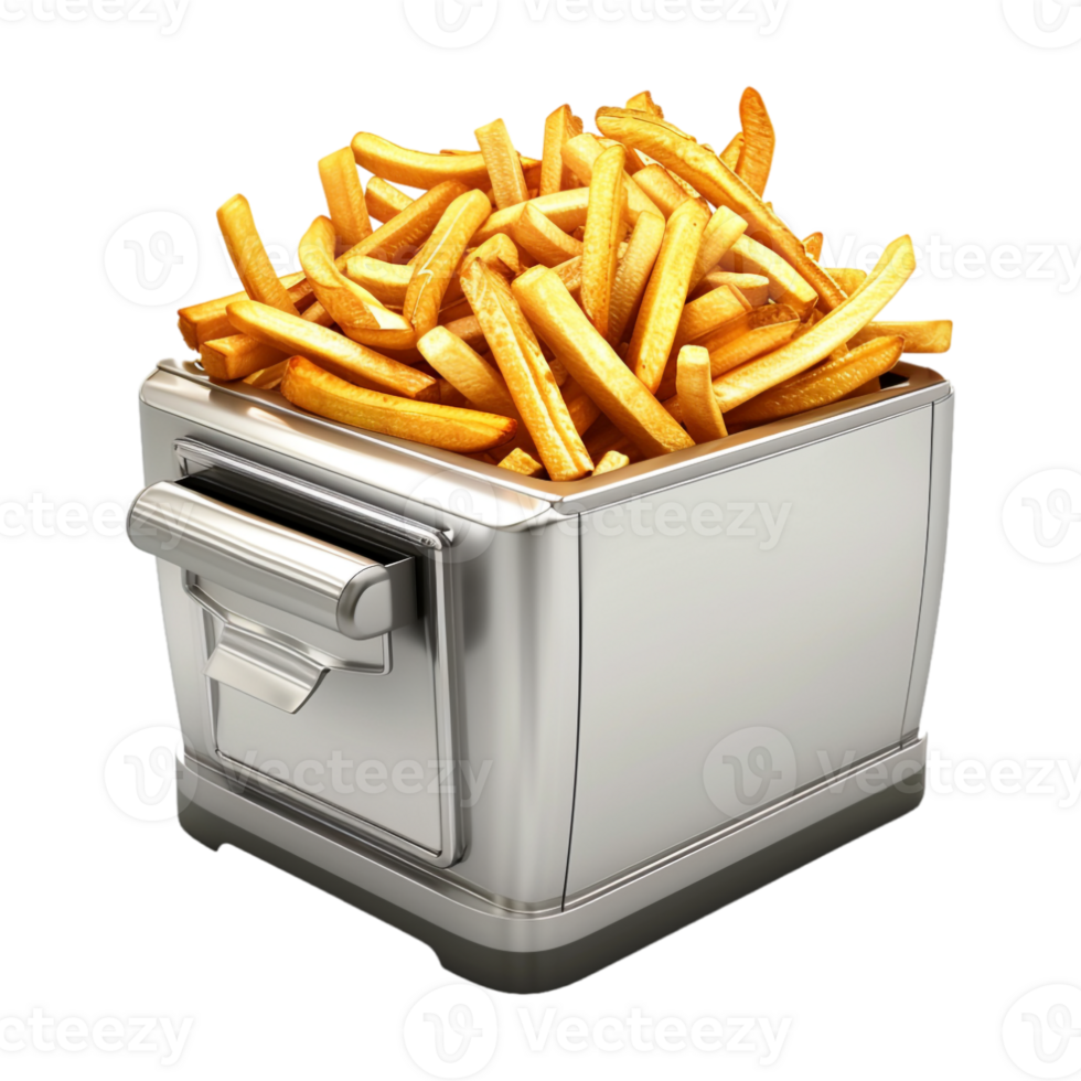 Fries Making Machine and Fries in It on Transparent Background png