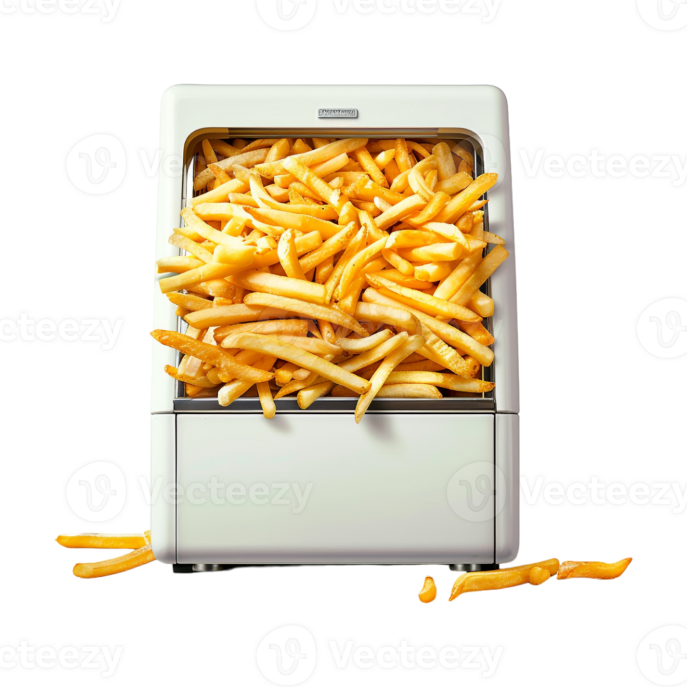 Fries Making Machine and Fries in It on Transparent Background png