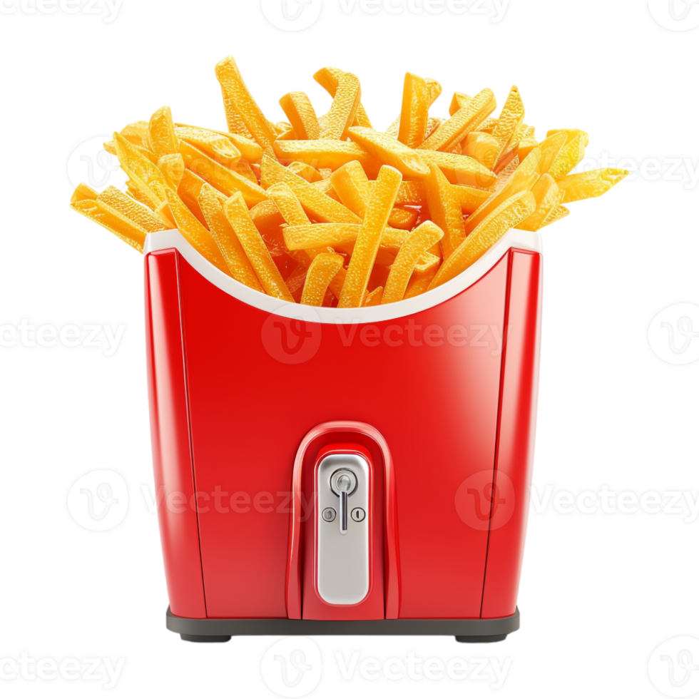 Fries Making Machine and Fries in It on Transparent Background png