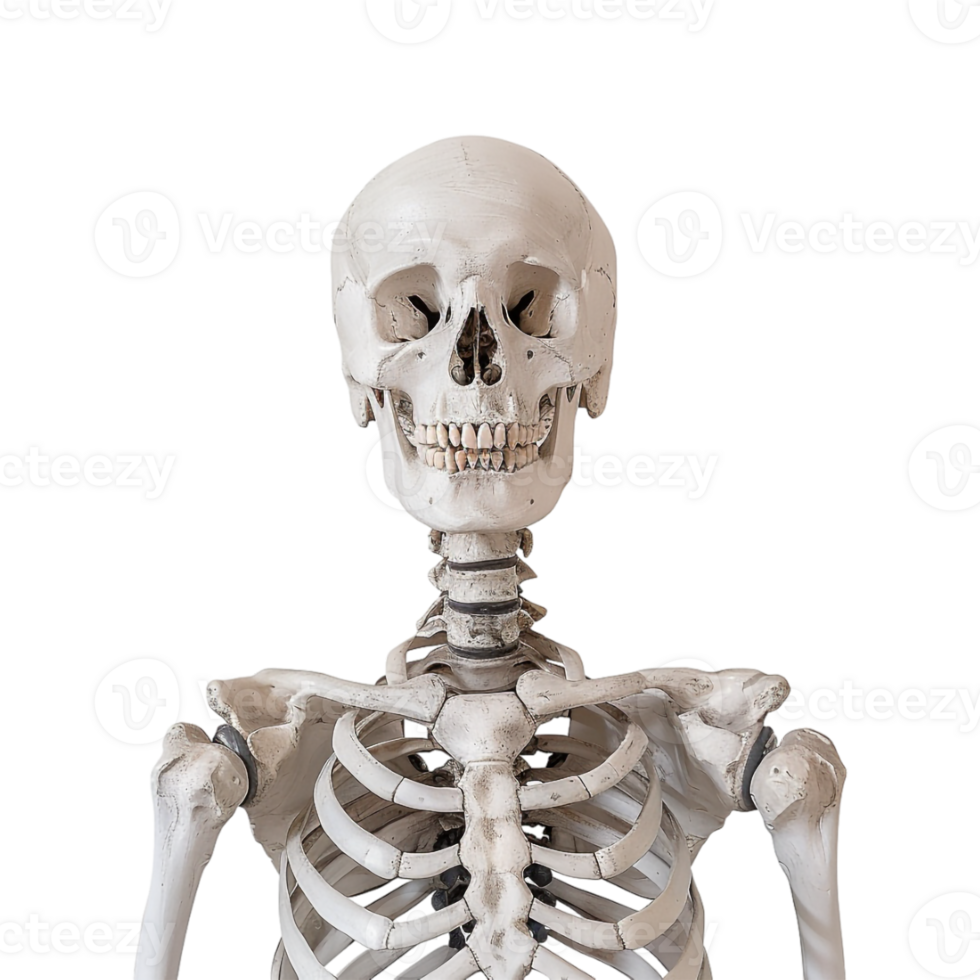 Human Bones Skeleton on Transparent Background png