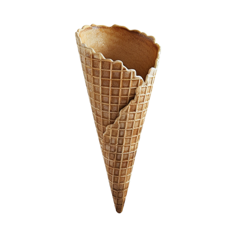 Large Waffle Cone on Transparent Background png