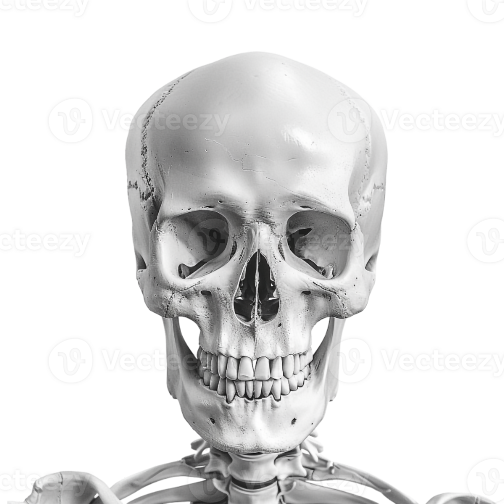 Human Bones Skeleton on Transparent Background png