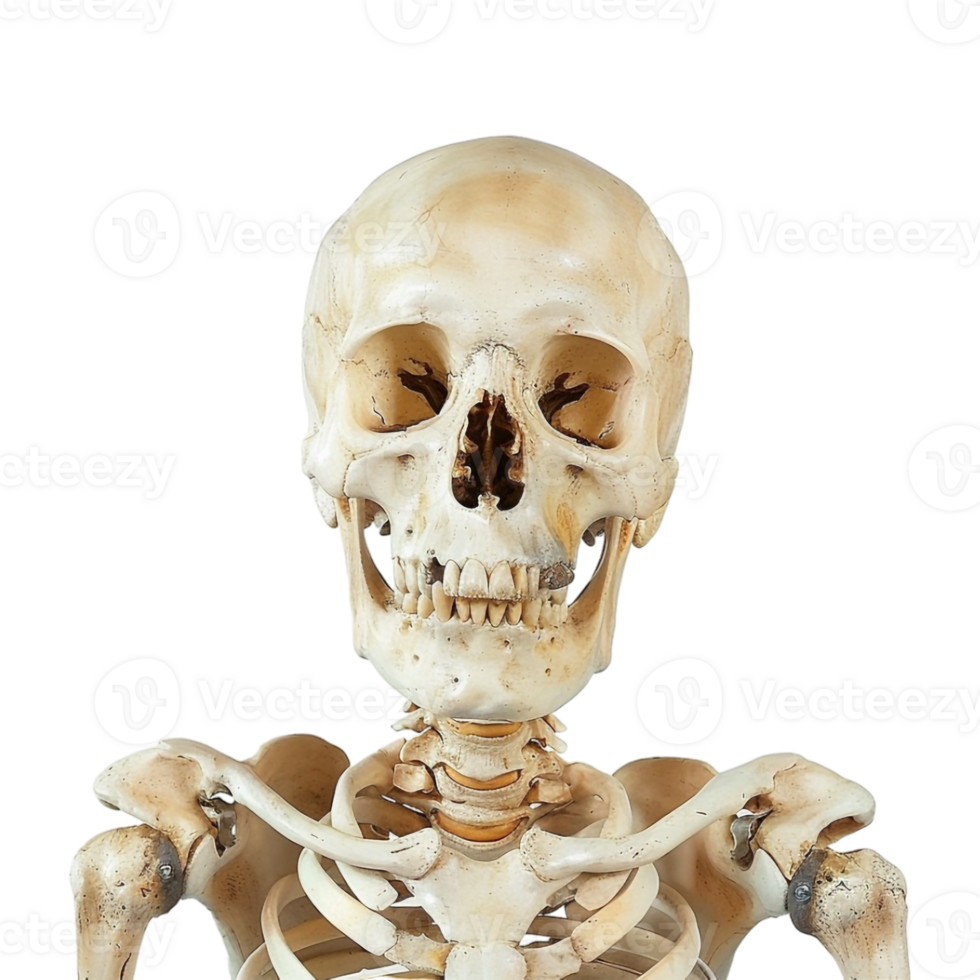 Human Bones Skeleton on Transparent Background png