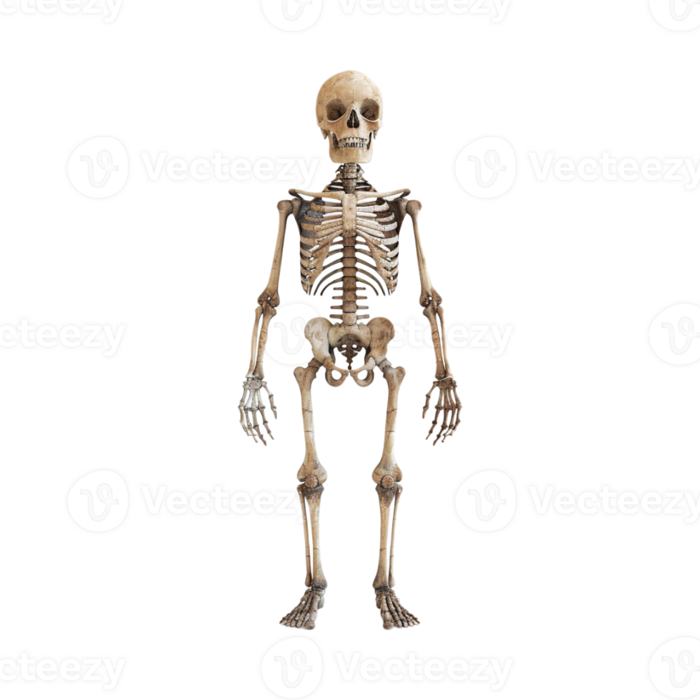 Human Bones Skeleton on Transparent Background png