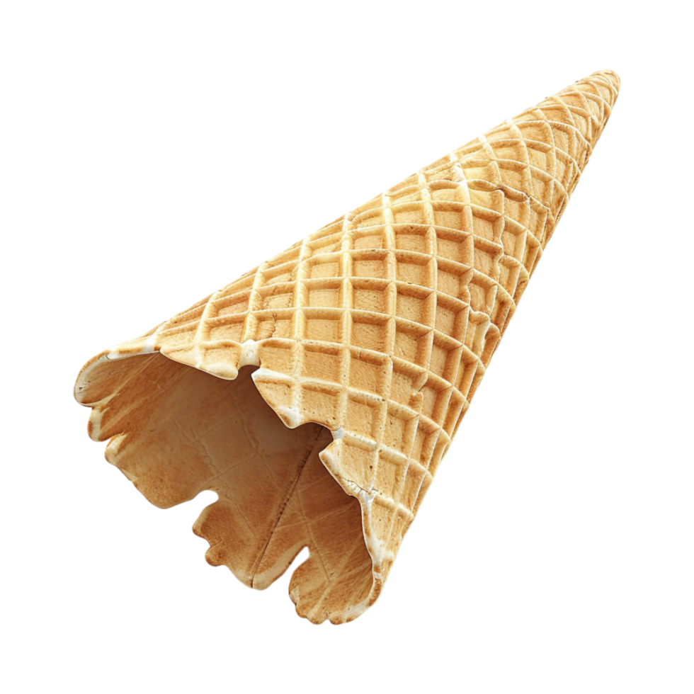 Large Waffle Cone on Transparent Background png