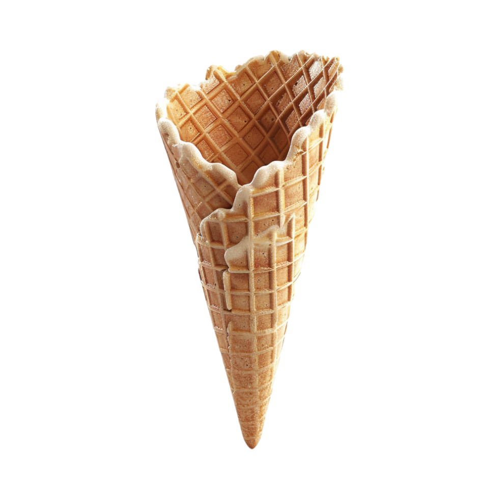 Large Waffle Cone on Transparent Background png