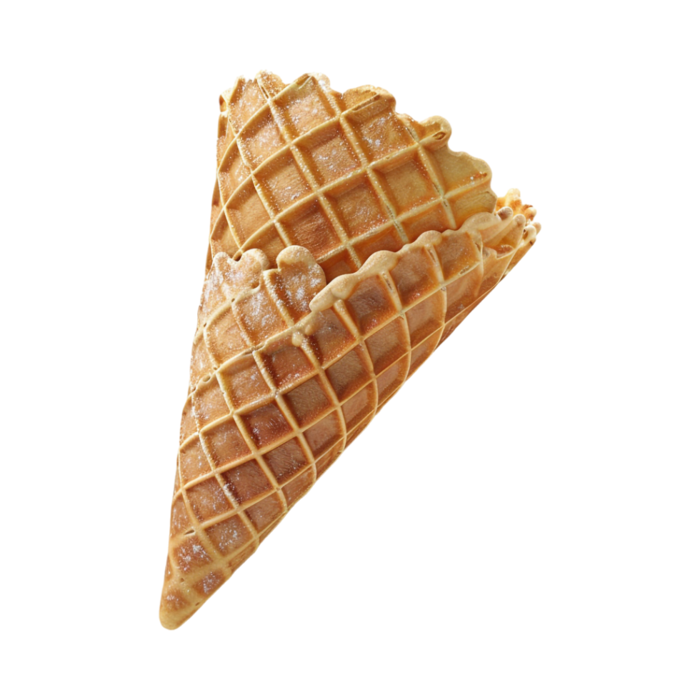 Large Waffle Cone on Transparent Background png