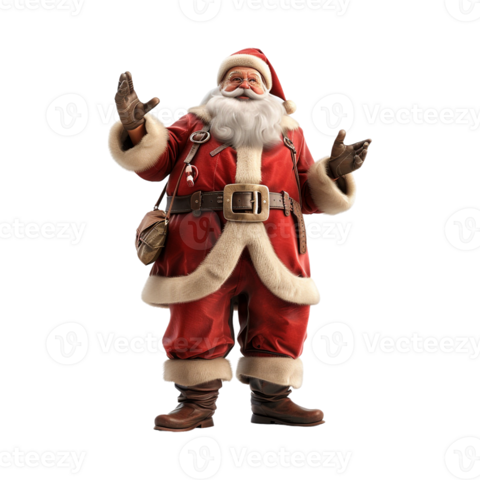 Santa Claus Standing Happily on Transparent Background png