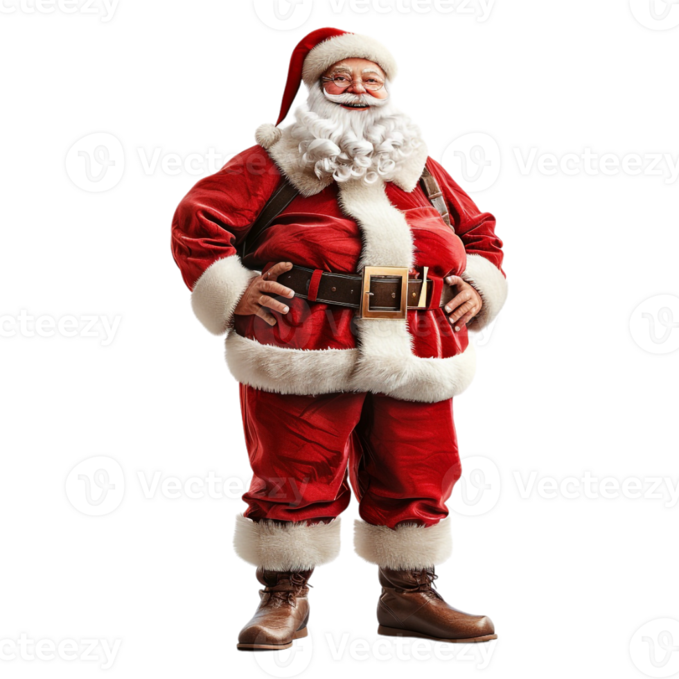 Santa Claus Standing Happily on Transparent Background png