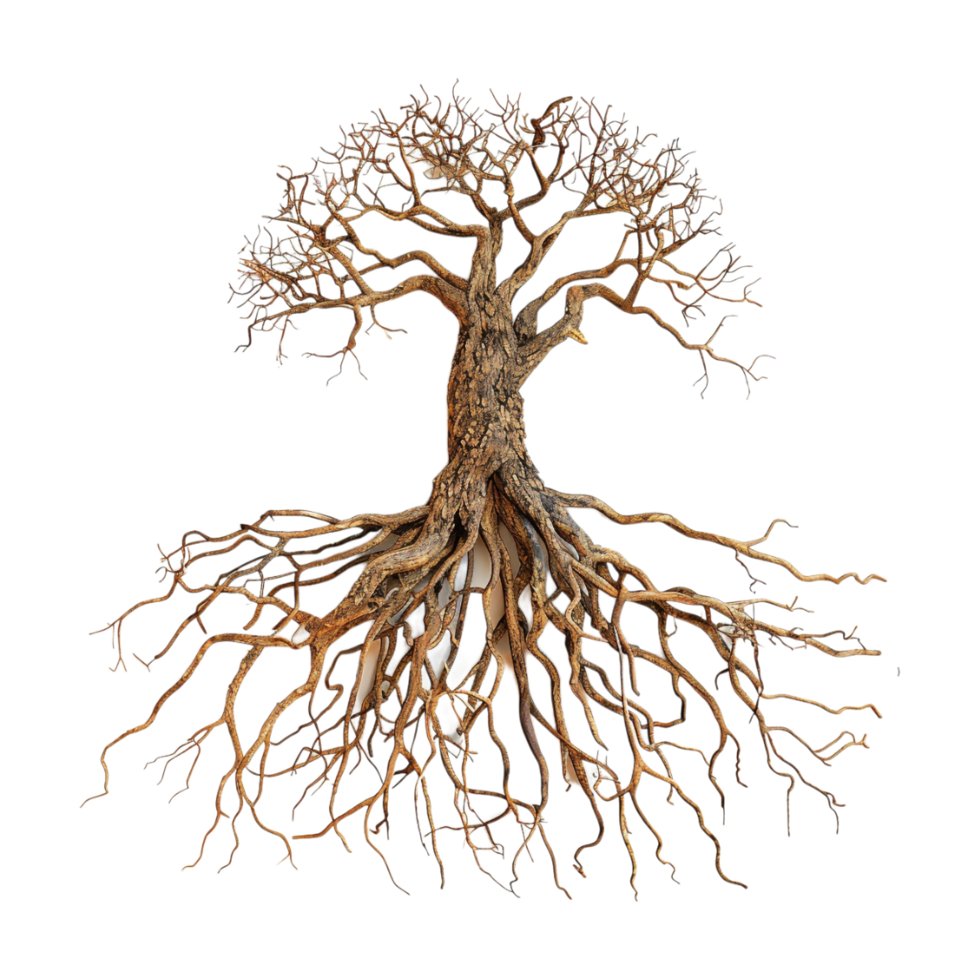 Tree with Roots on Transparent Background png