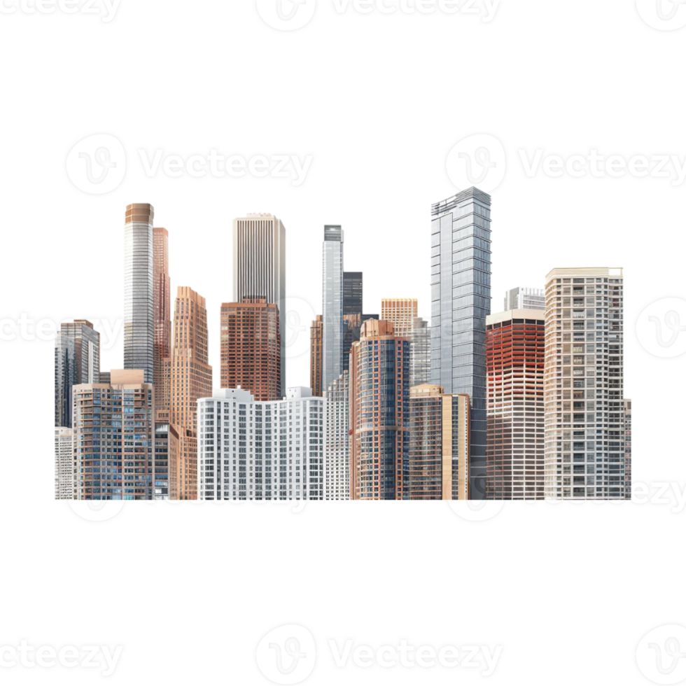 Buildings Skyscrapers Footer on Transparent Background png