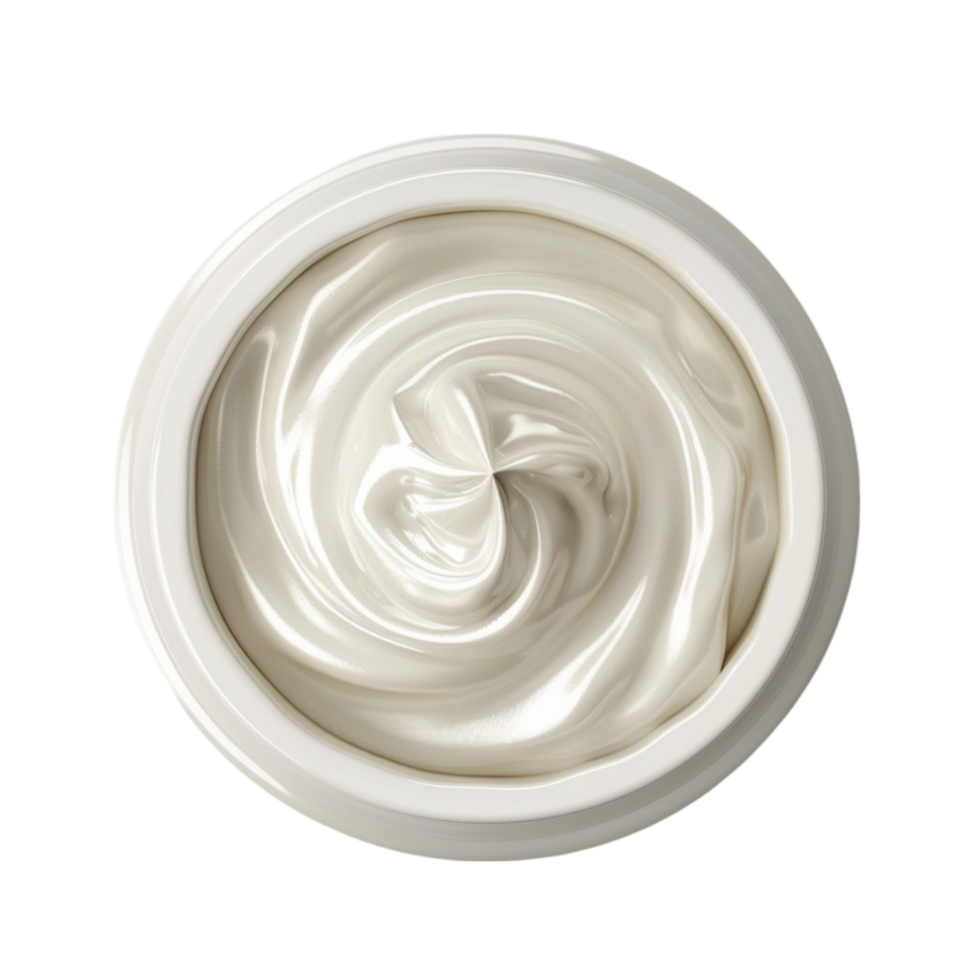 Swirling Texture White Cream in Circular Container AI-Generative png