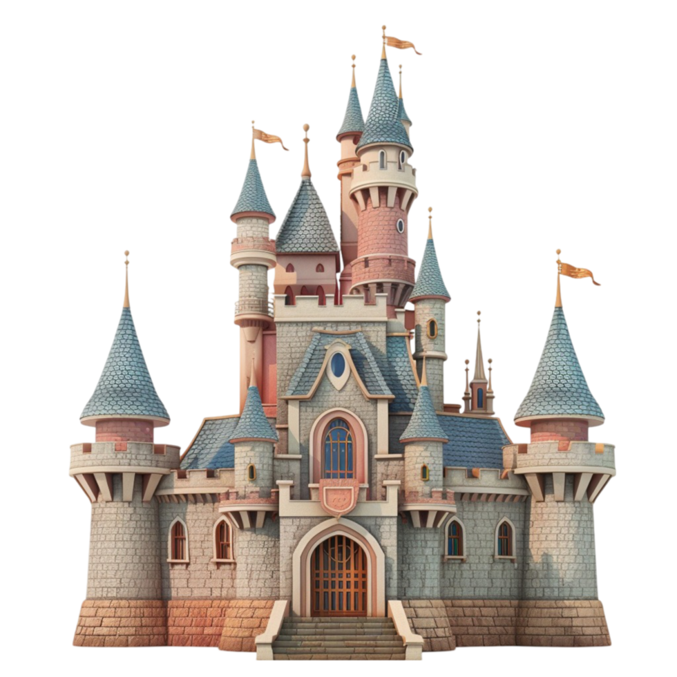 3D Rendering of Fairy Tale Castle with Detailed Interior and Majestic Exterior AI-Generative png