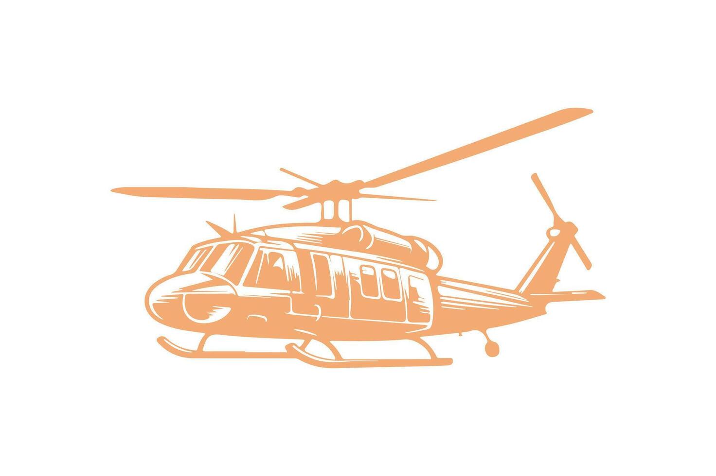 Helicopter silhouette art. vector