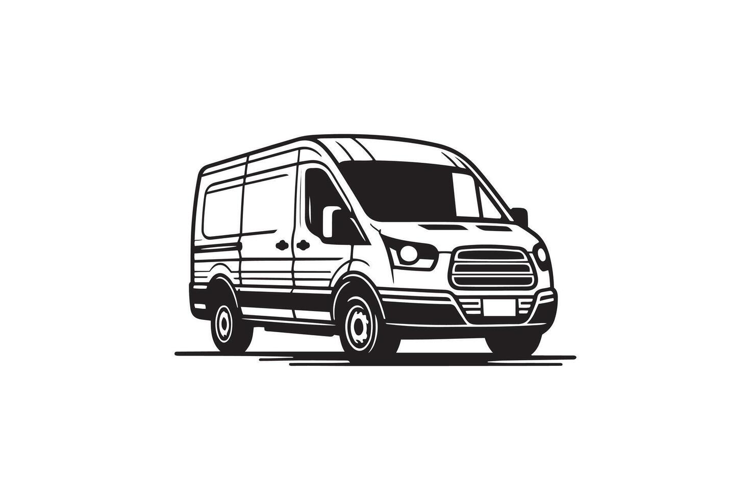 Delivery van silhouette design vector