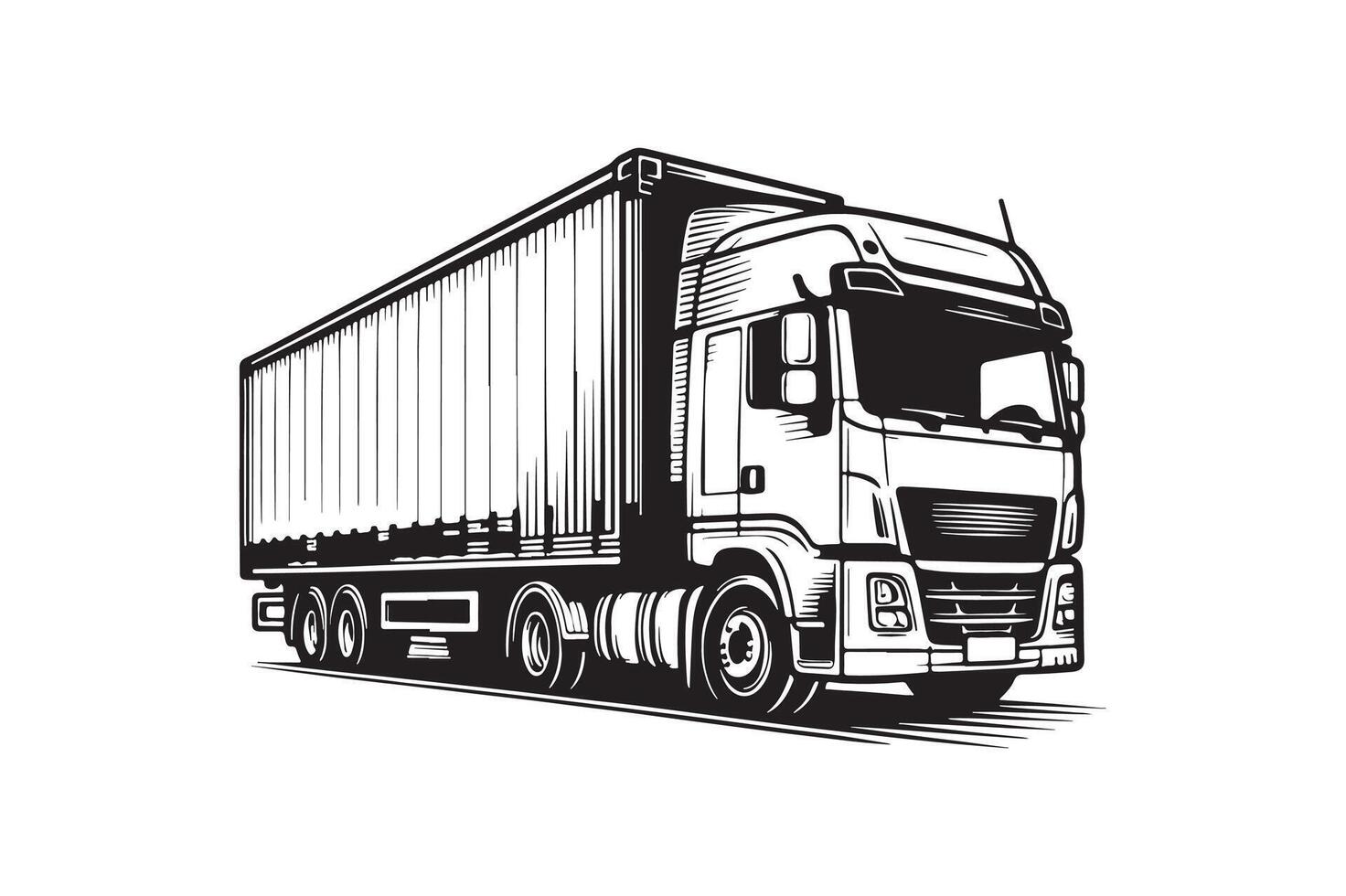 A silhouette of a lorry. vector