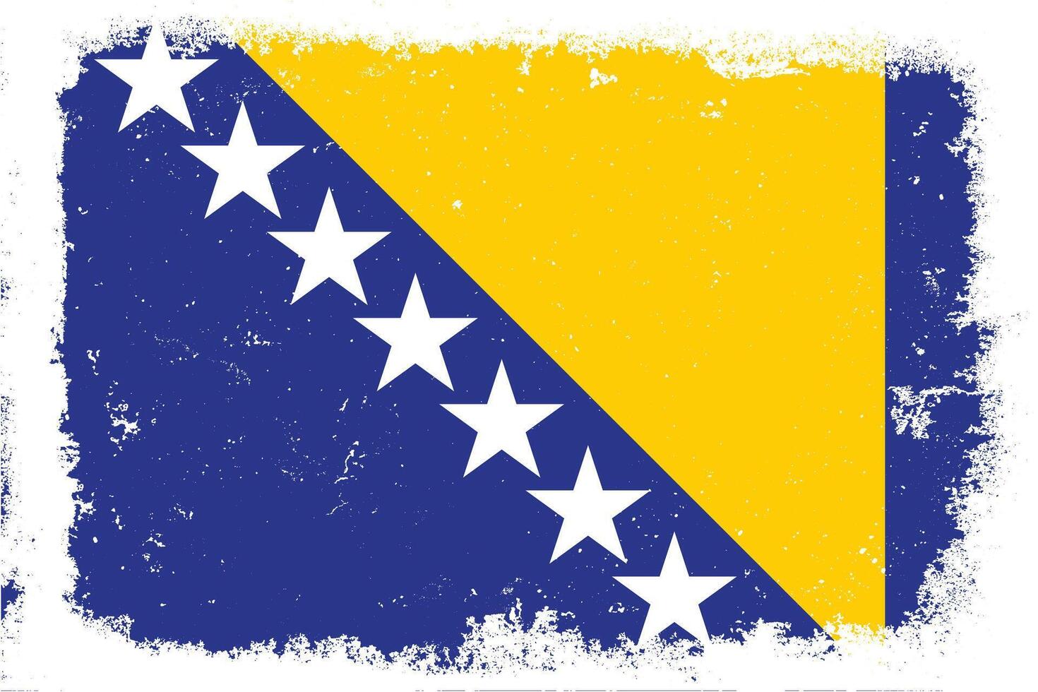 Vintage flat design grunge bosnia and herzegovina flag background vector