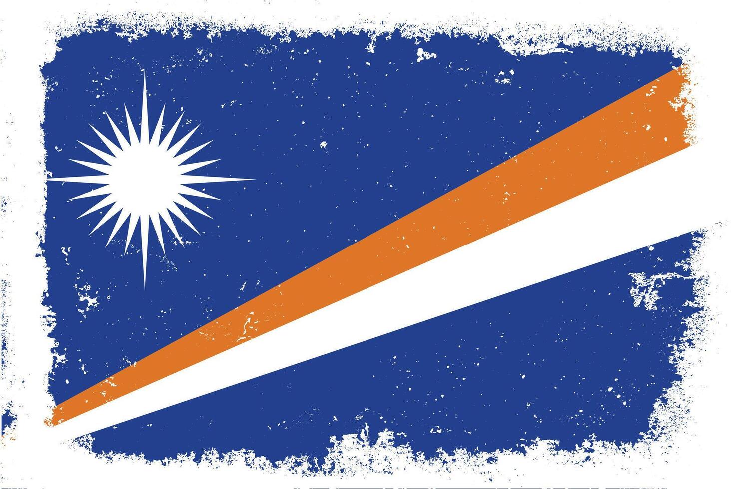 Vintage flat design grunge marshall island flag background vector