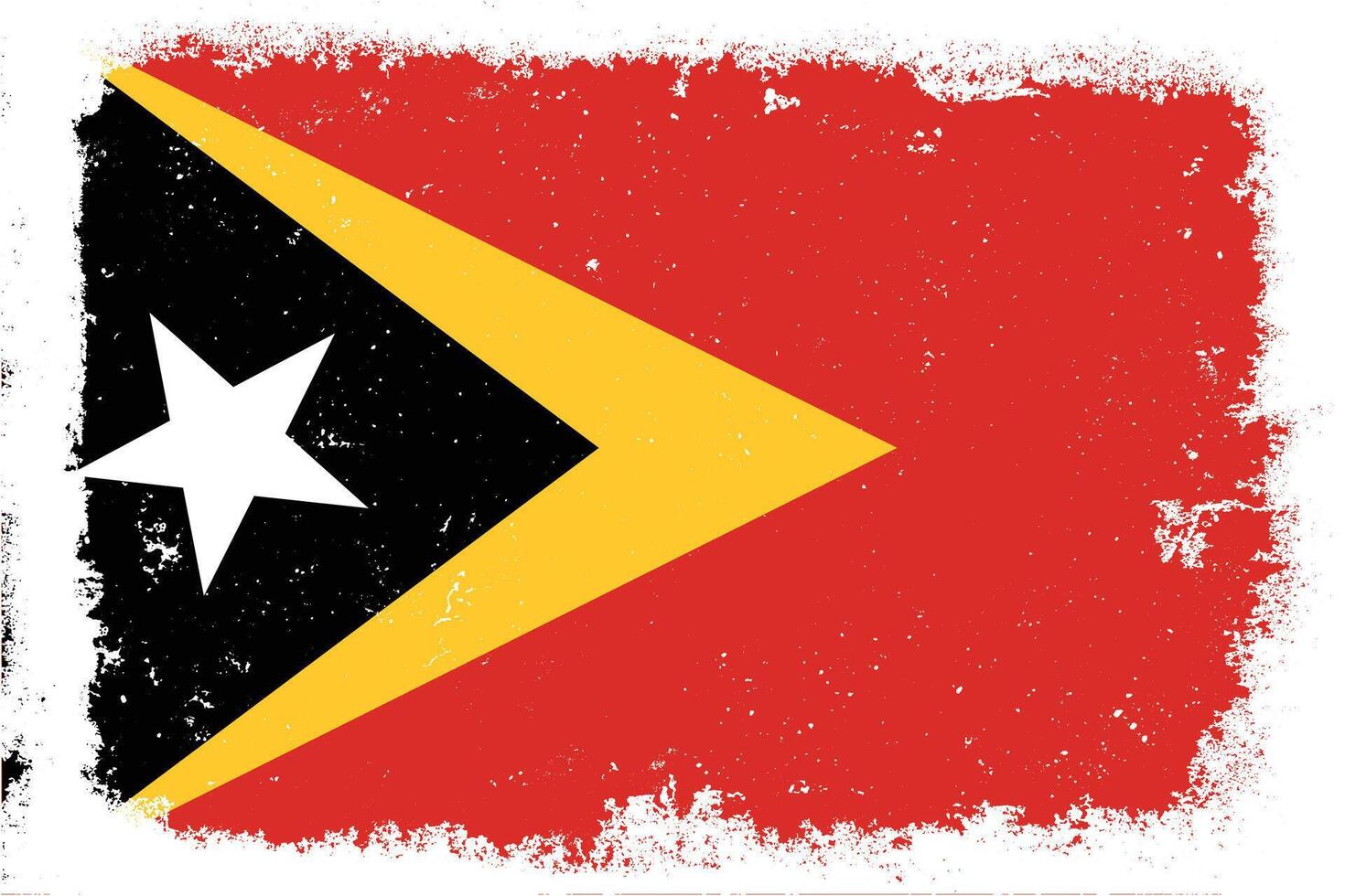 Vintage flat design grunge East Timor flag background vector