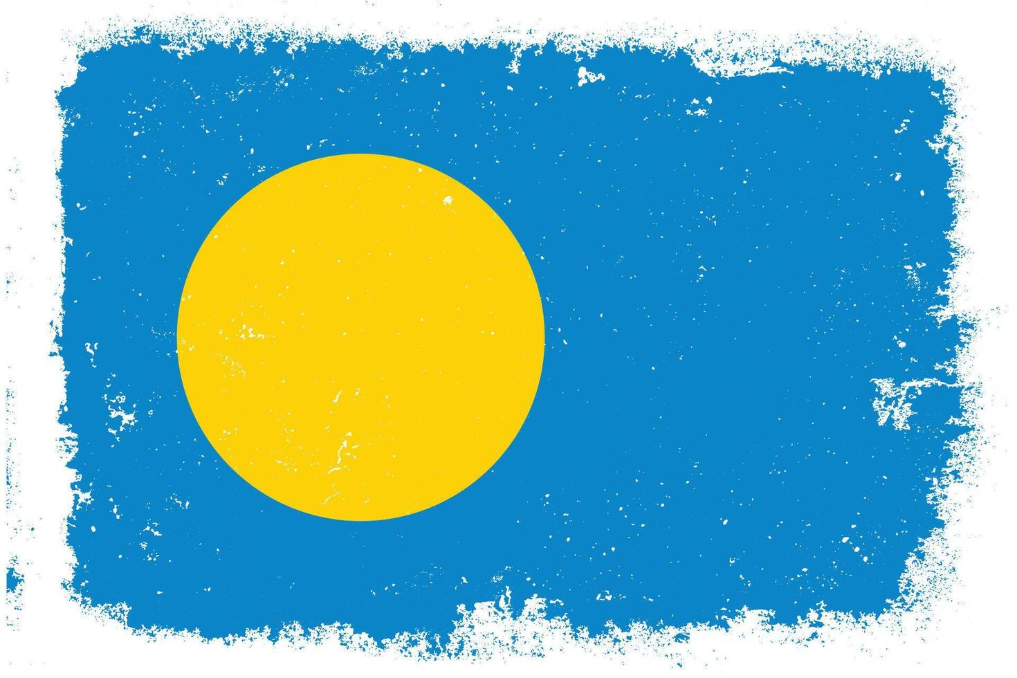 Vintage flat design grunge Palau flag background vector