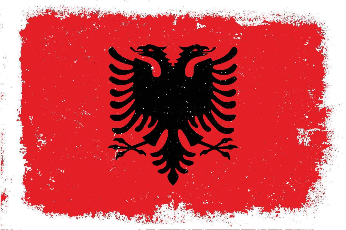 Vintage flat design grunge Albania flag background vector