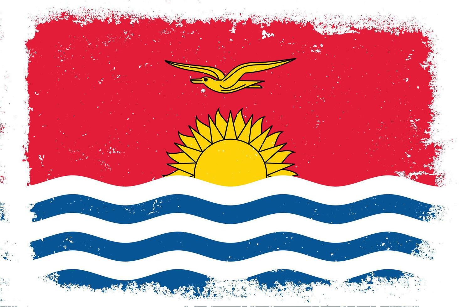 Vintage flat design grunge Kiribati flag background vector