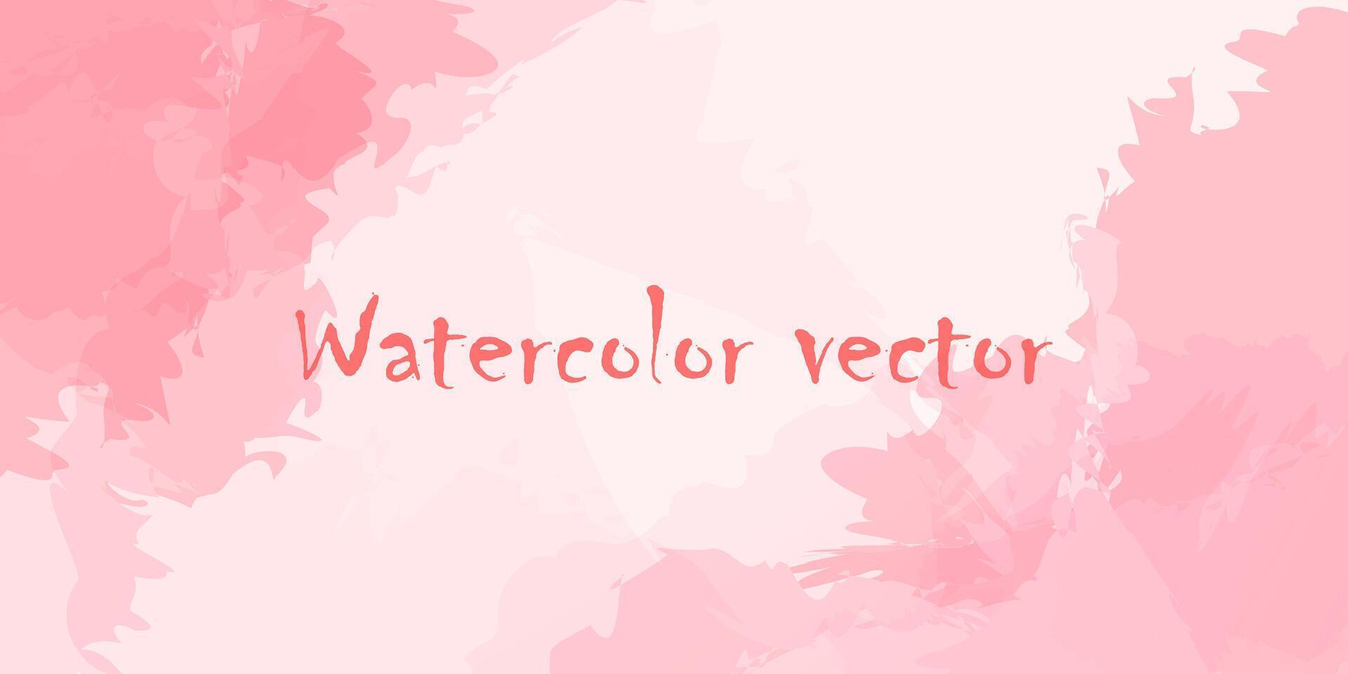 Pink watercolor abstract background Delicate pictorial banner Gentle template for your announcements presentations advertisements vector