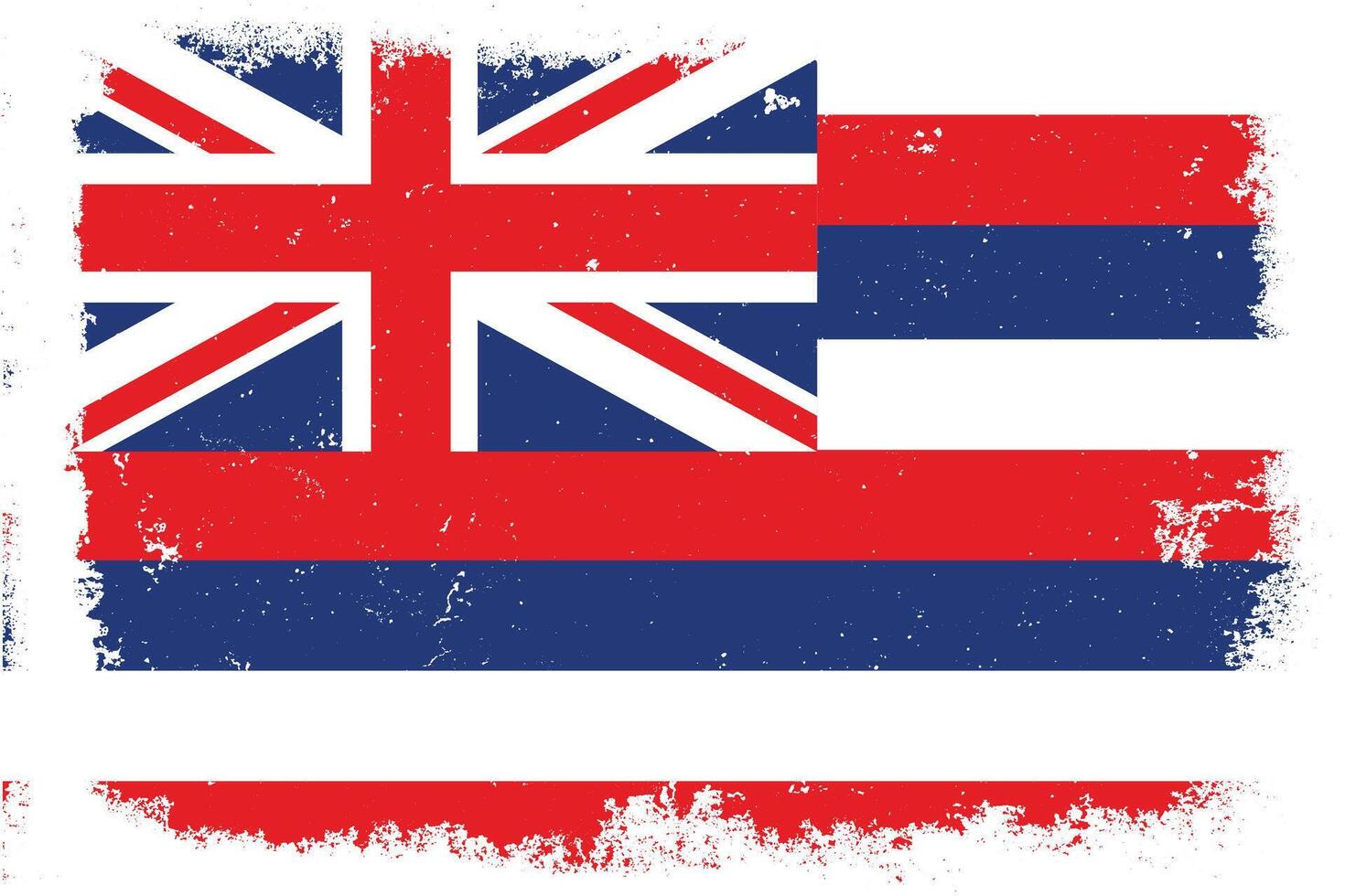 Vintage flat design grunge Hawaii flag background vector