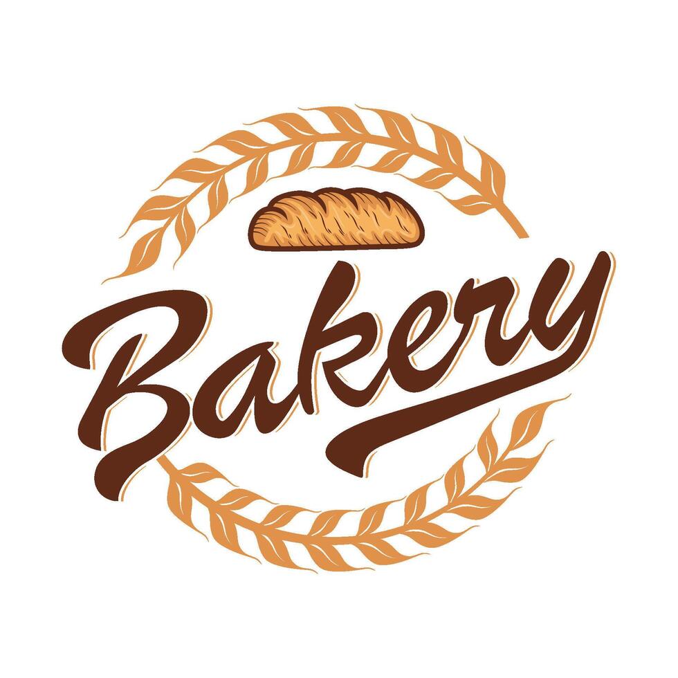 vintage bakery logo design. bread concept with wheat in coat of arms style. vector