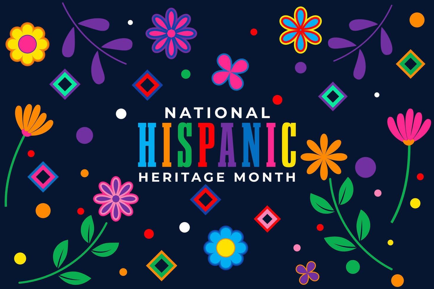 National Hispanic Heritage Month. Web Banner Background Illustration. vector