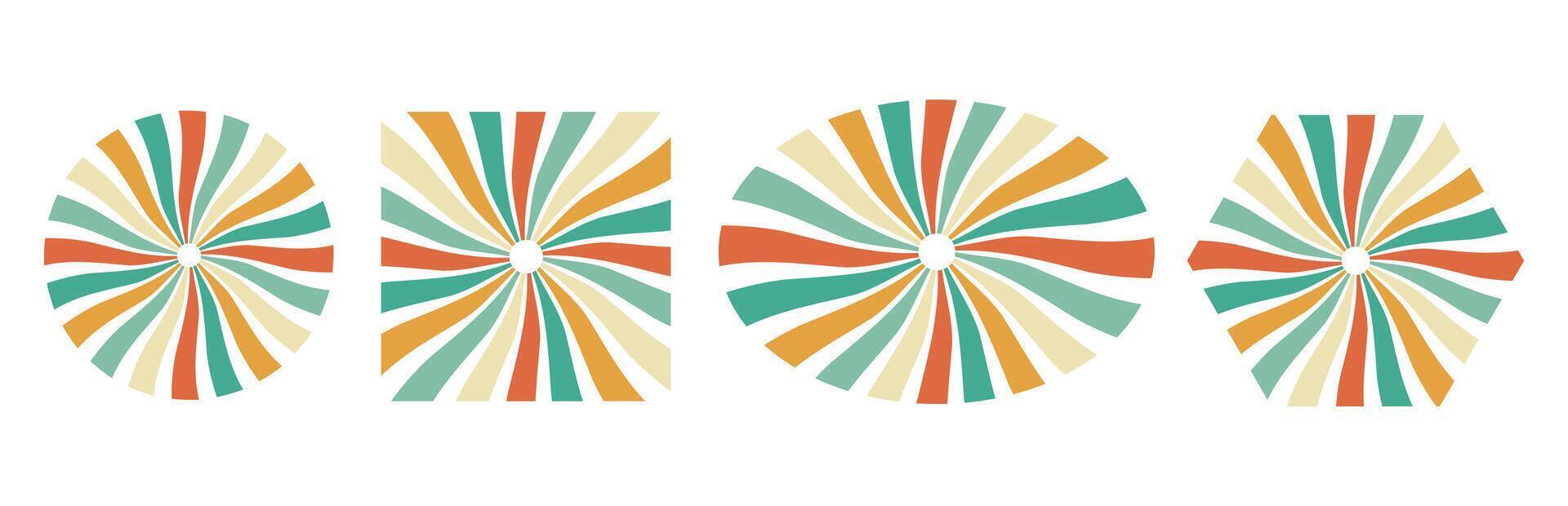 Set of Retro Sunburst. Illustration vector