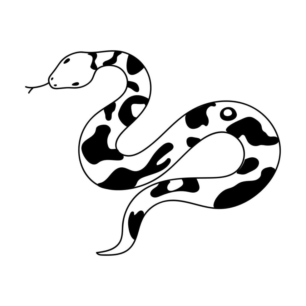 isolated element, snake. Hand drawn doodle. vector