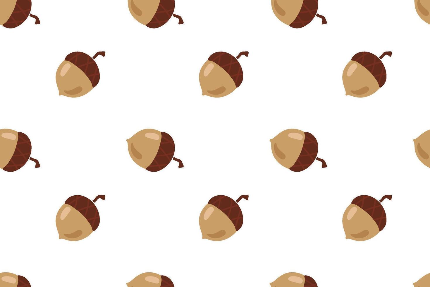 Acorn Pattern on White Background vector