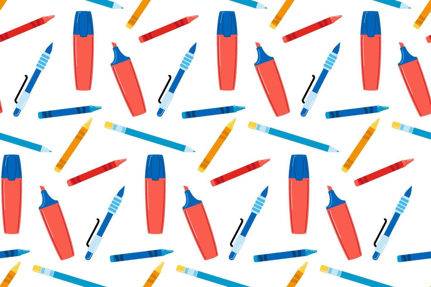 stationery elements seamless pattern design vector