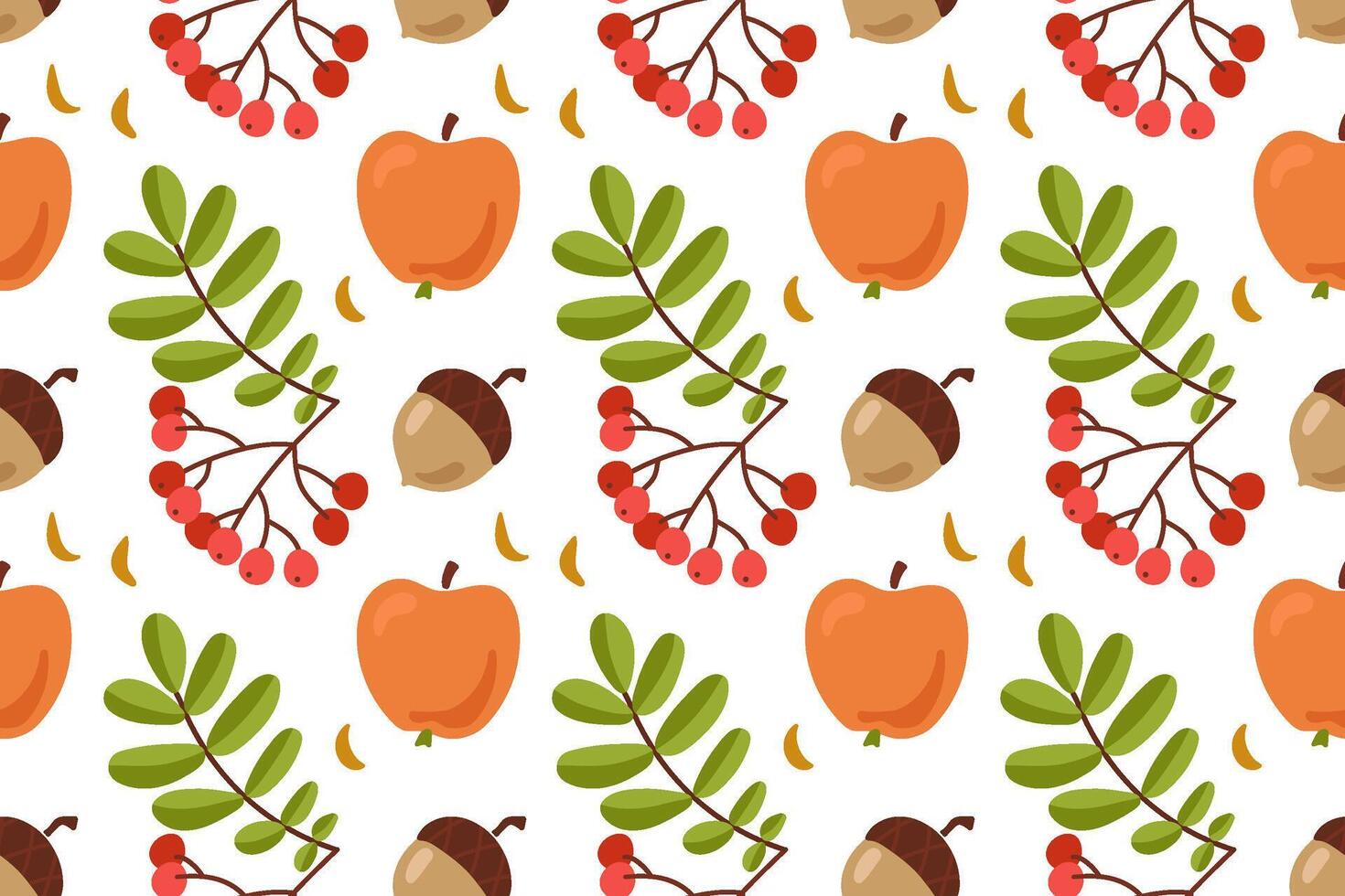 Autumn Fruits And Berries Seamless Pattern vector