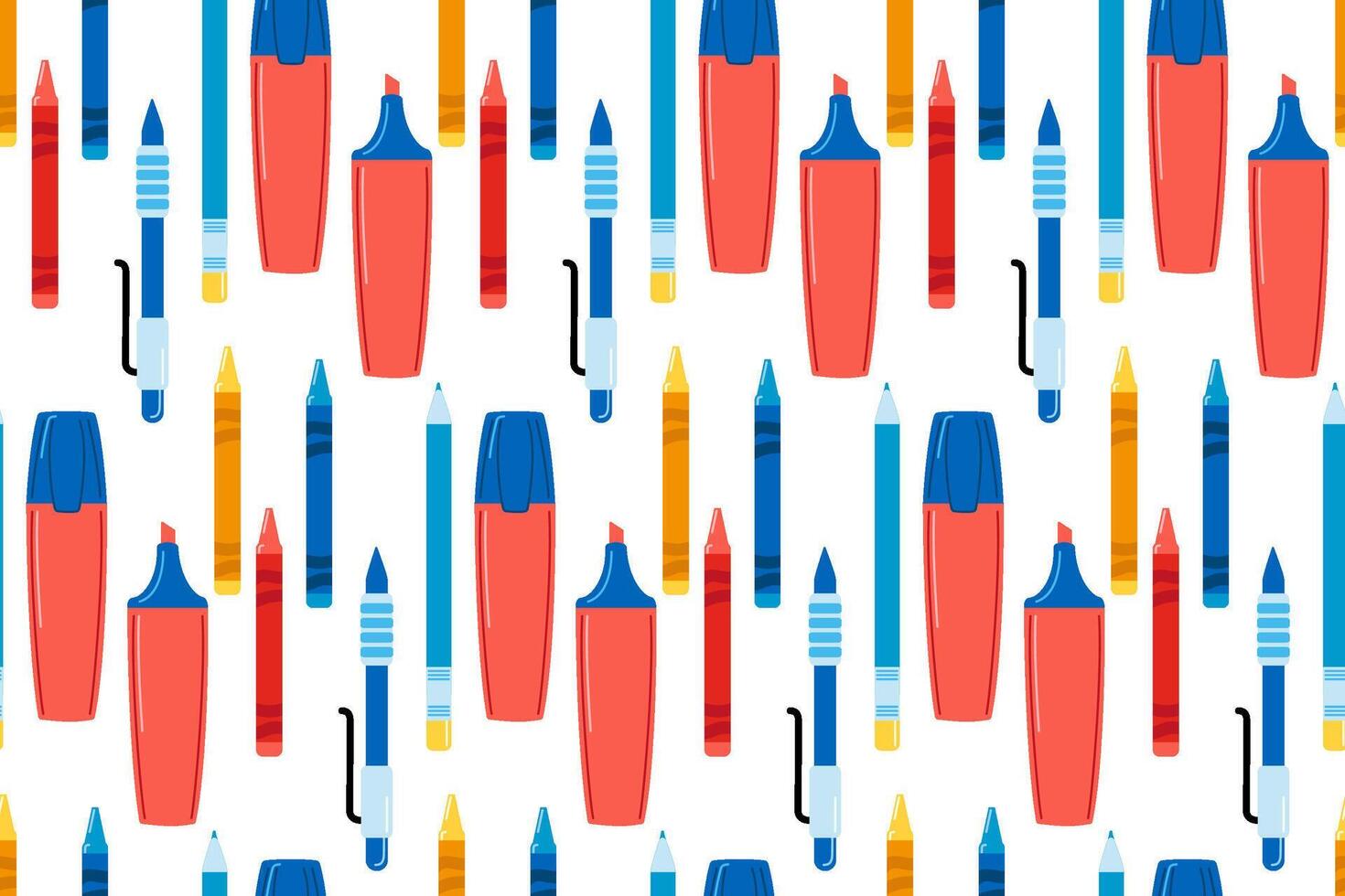 stationery elements seamless pattern design vector