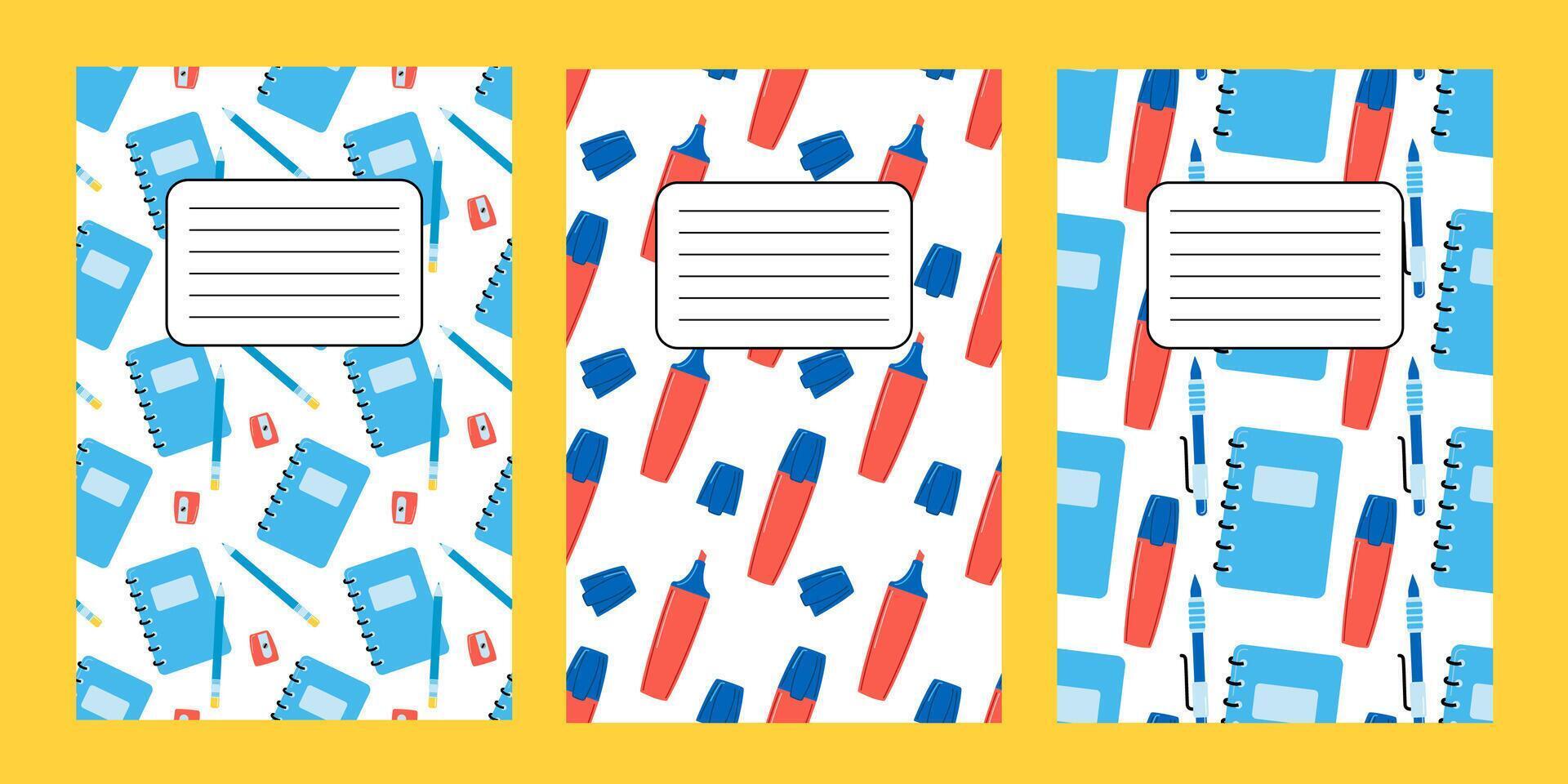 Cute scrapbook templates for planner, notepad, online diary notes, to do, to buy and other vector