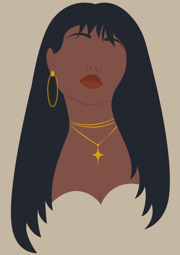 Aesthetic poster illustration of young fashion woman. Art poster with lady in pastel colors. Fashionista faceless vector