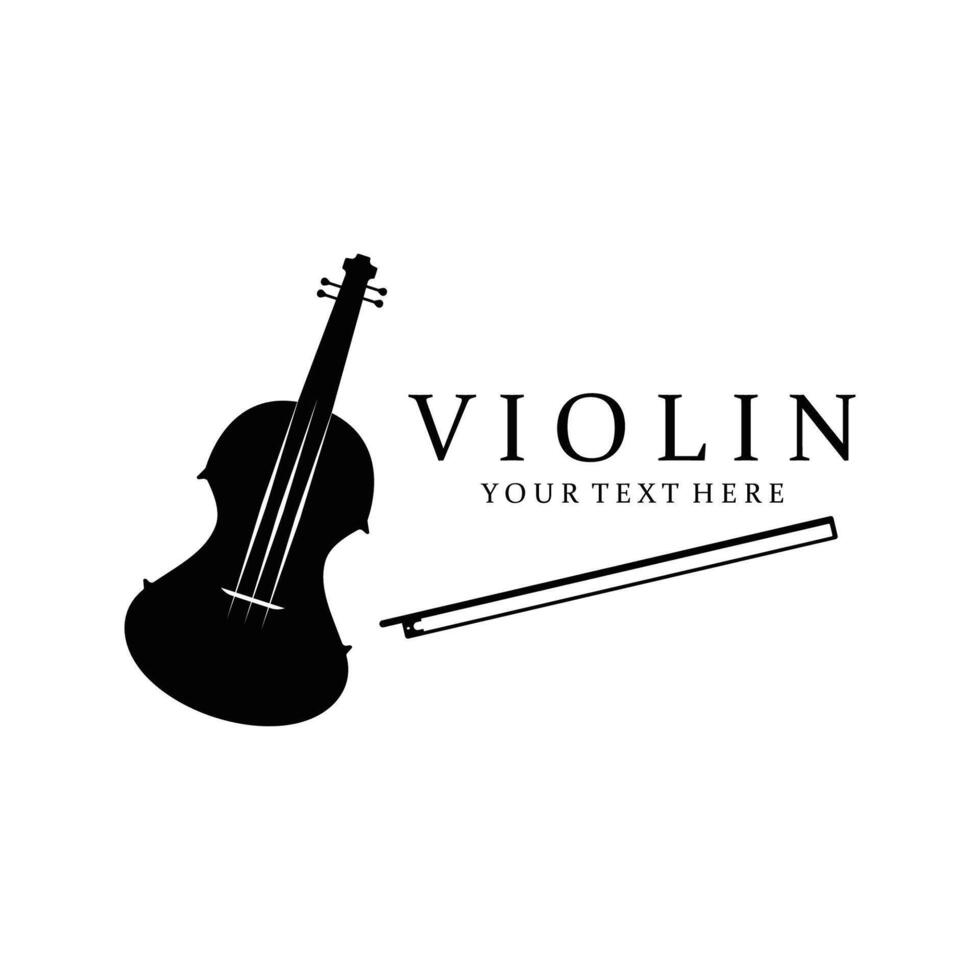 Violin Orchestra Music Minimalist Logo vector