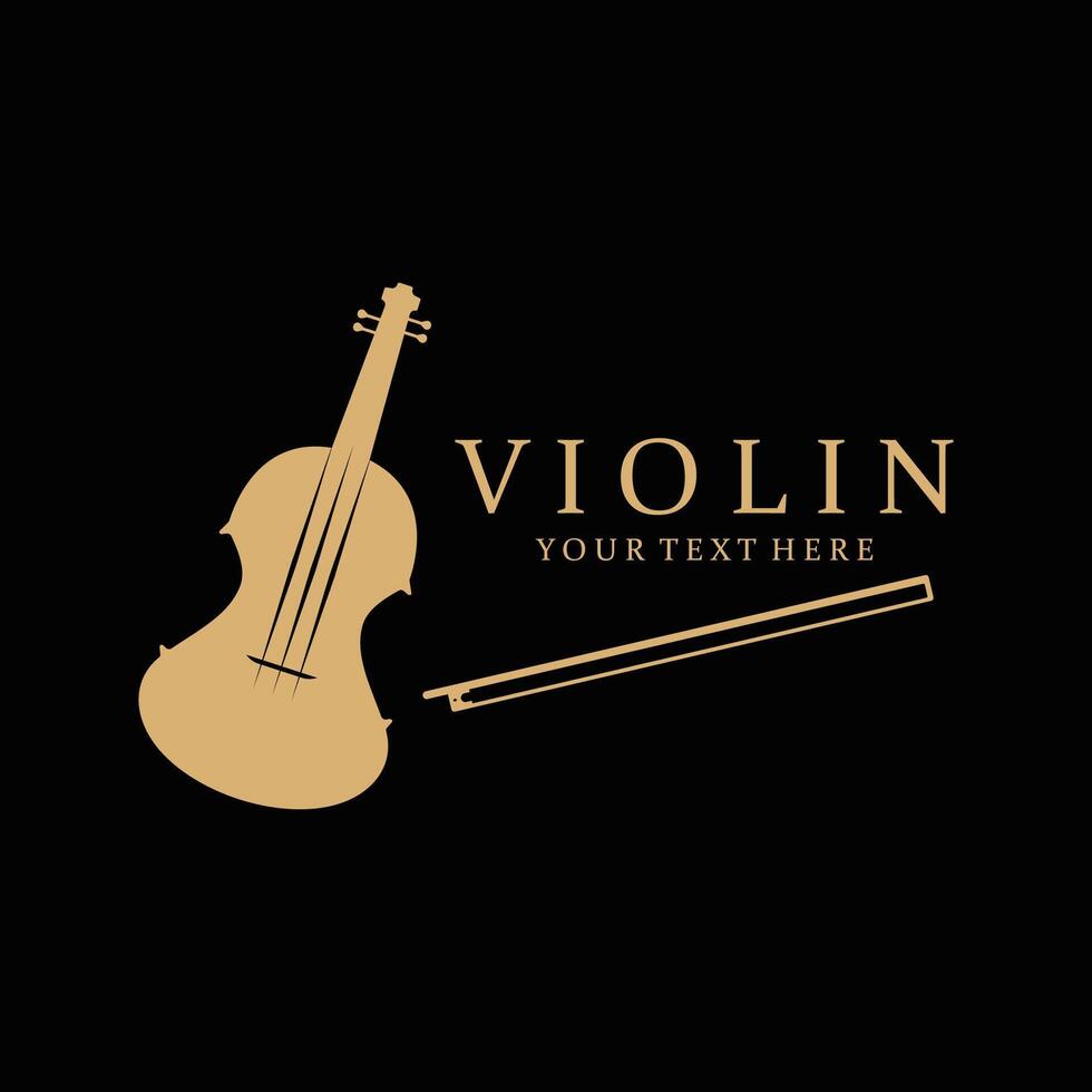 Violin Orchestra Music Minimalist Logo vector