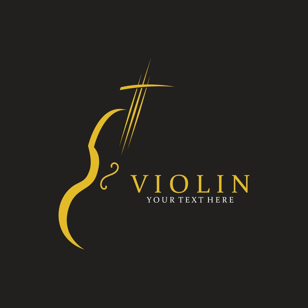 Violin Orchestra Music Minimalist Logo vector