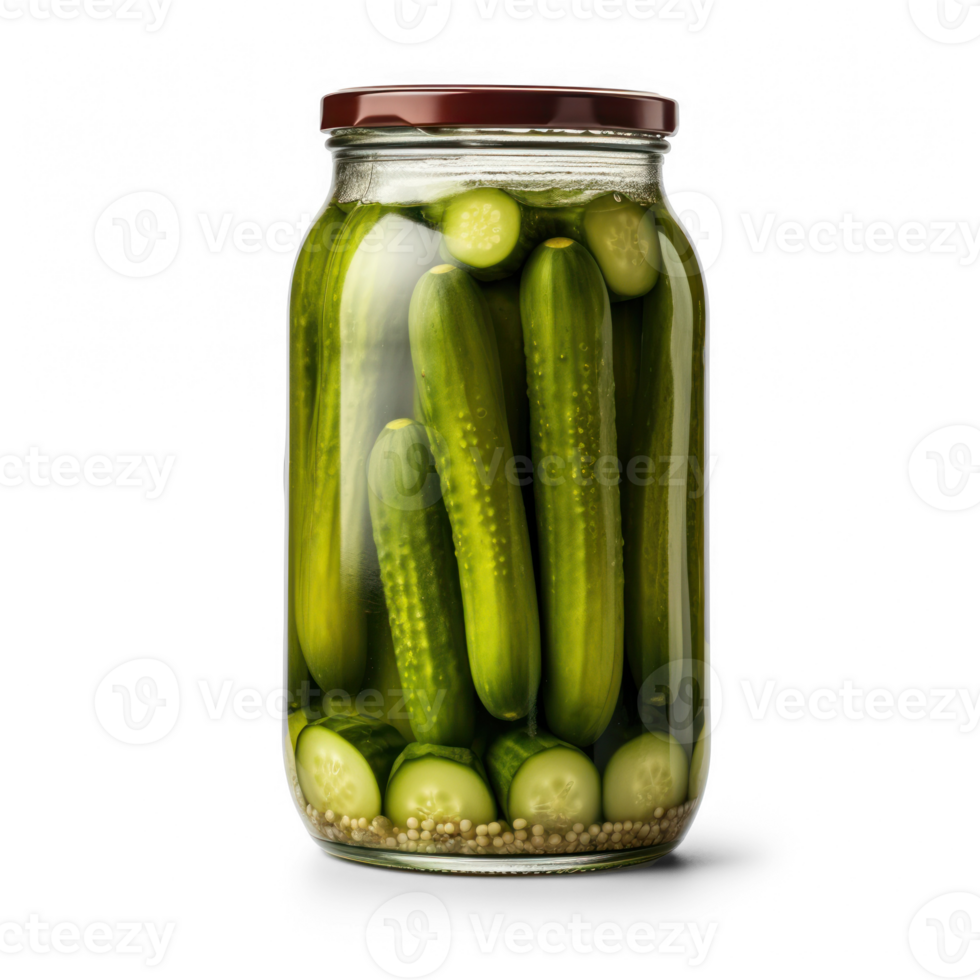 a jar filled with pickles on a transparent background png