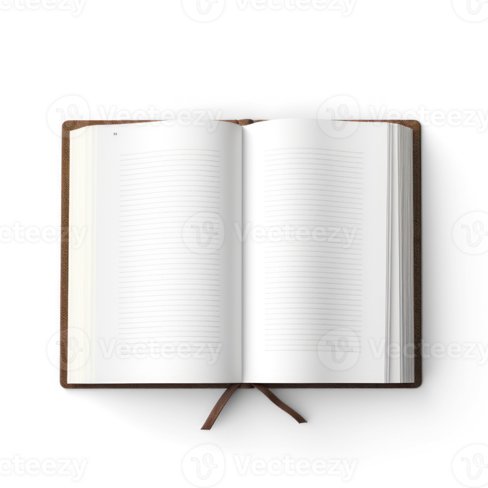 an open book with blank pages on a transparent background png