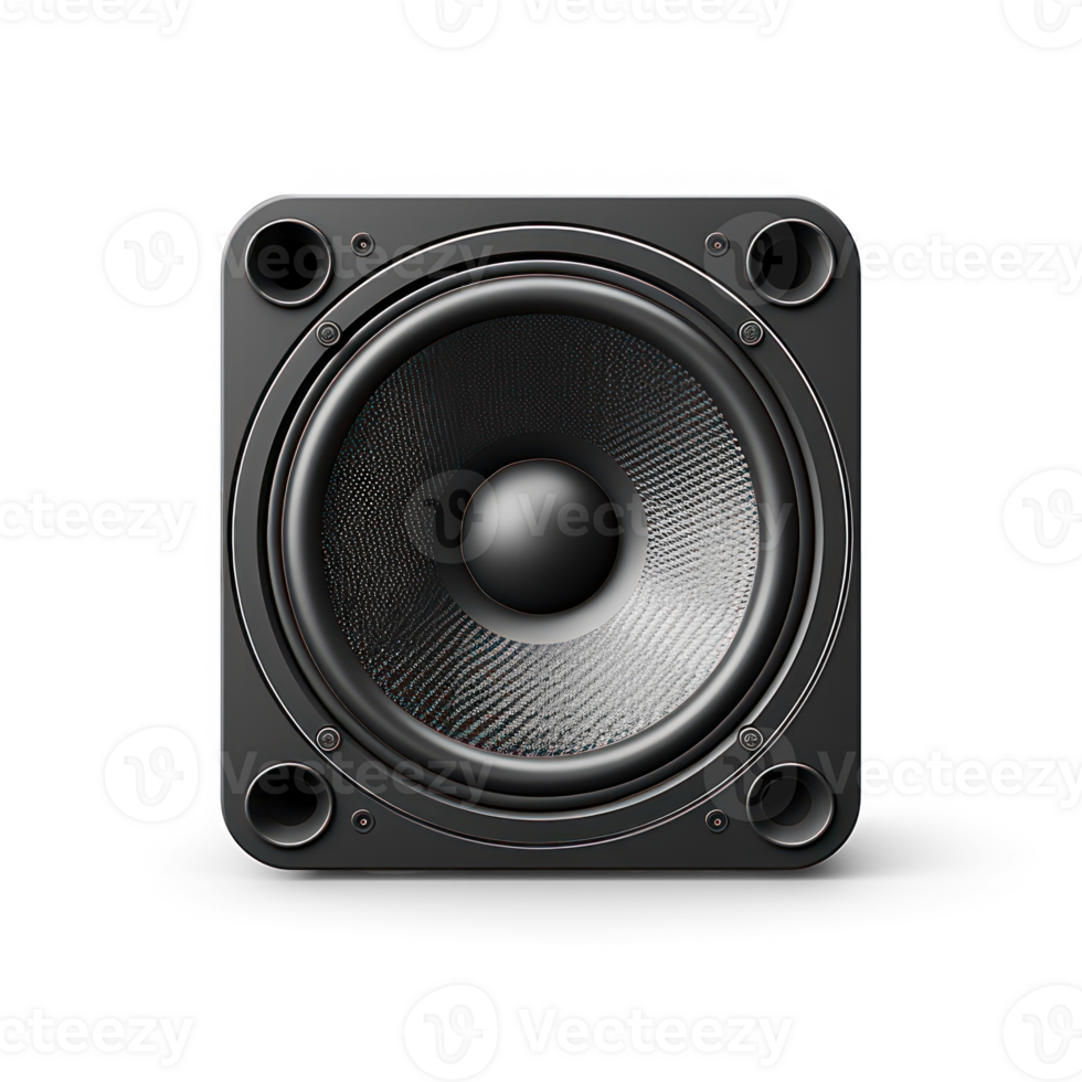 a black speaker on a transparent background png