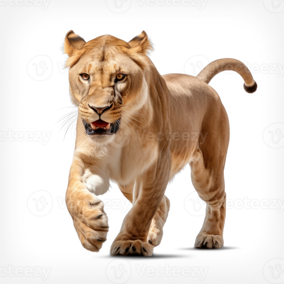 lioness walking on transparent background png