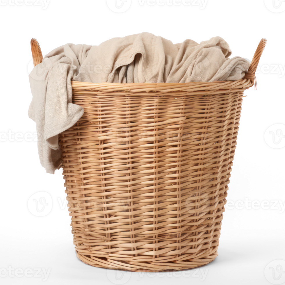 wicker basket with cloths png