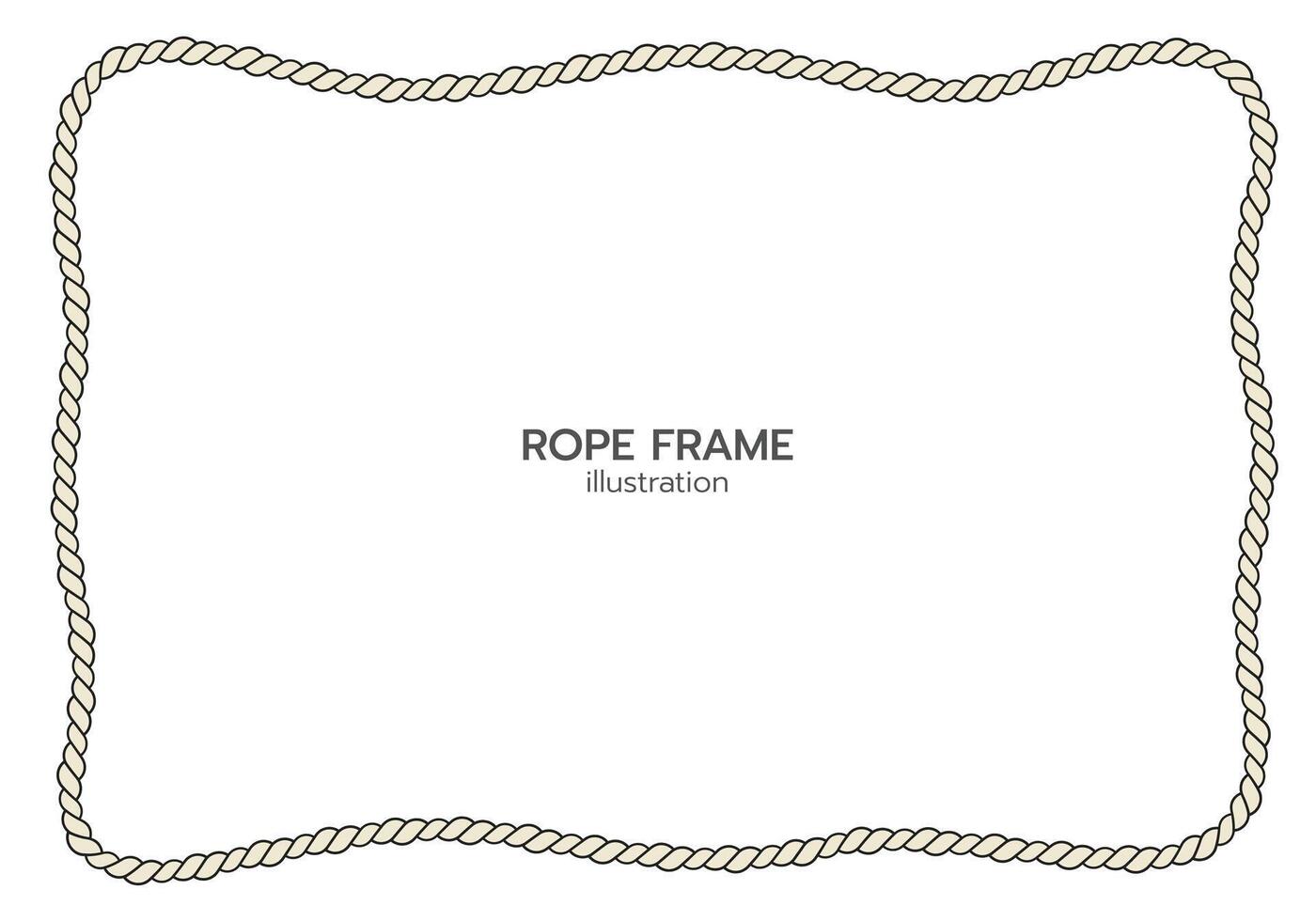 Rope border and frame. lasso twisted and crisscrossed until a rectangle. vector